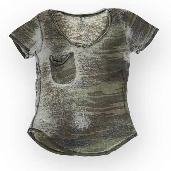 2 Tops Z Supply (M) Camo Pocket Tee & Pocket Tank Camouflage Green Grey - Picture 3 of 10